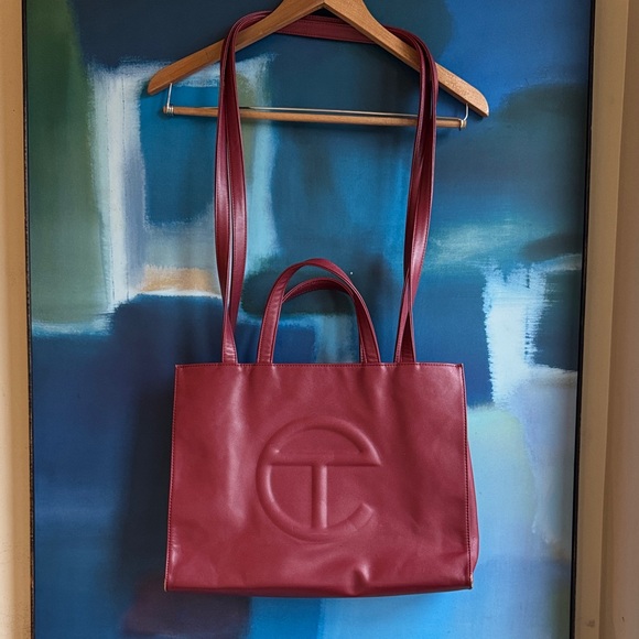 Telfar Handbags - Telfar Deep Burgundy Vegan 2005 Tote Shopper
